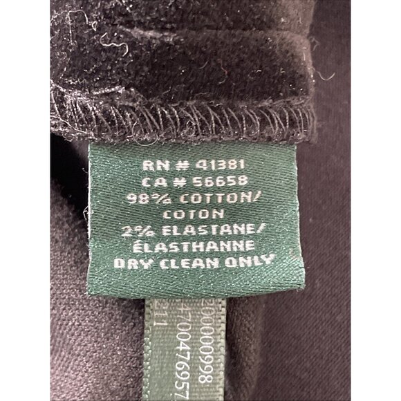 Lauren Ralph Lauren Pants Womens Size 6 Black Velour Skinny Stretch‎ - Picture 11 of 15